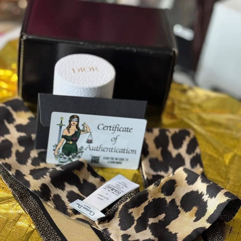 Dior Black and Gold Scarf cheetah animal print Authentic